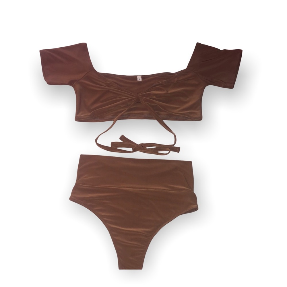 Brown bronze high waisted bikini - Picture 1 of 5